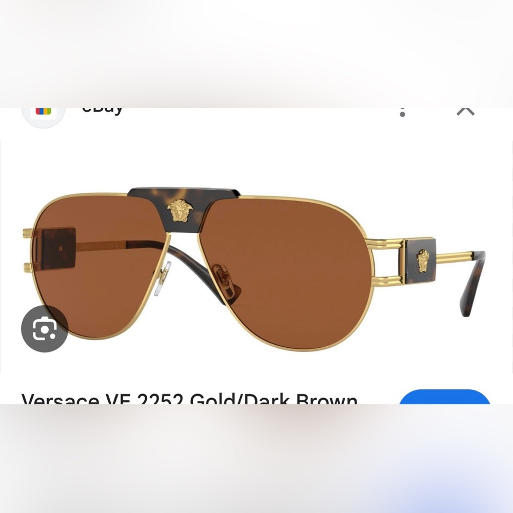 Versace Gold and Dark Brown Sunglasses